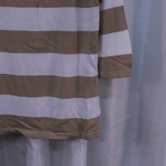 Jones New York Beige and White Striped Long Sleeve Top - Picture 7 of 11